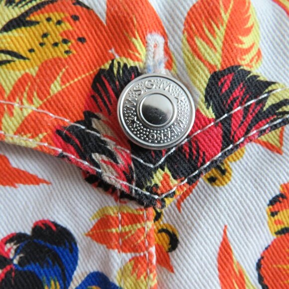 MSGM MILANO Bright Floral Denim Shift Mini Dress Maximalist Abstract Summer - Picture 10 of 16